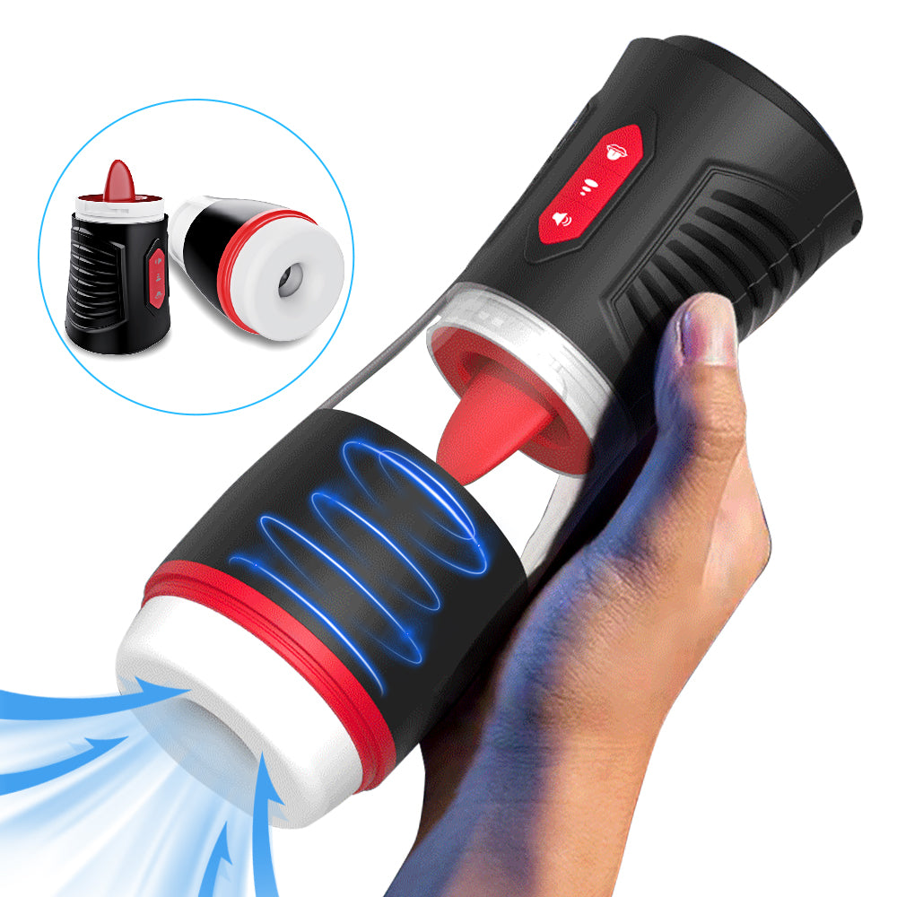 Split-Cup Tongue & Suction Masturbator