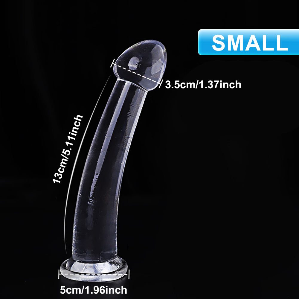 Three-Size Clear Suction-Base Dildo