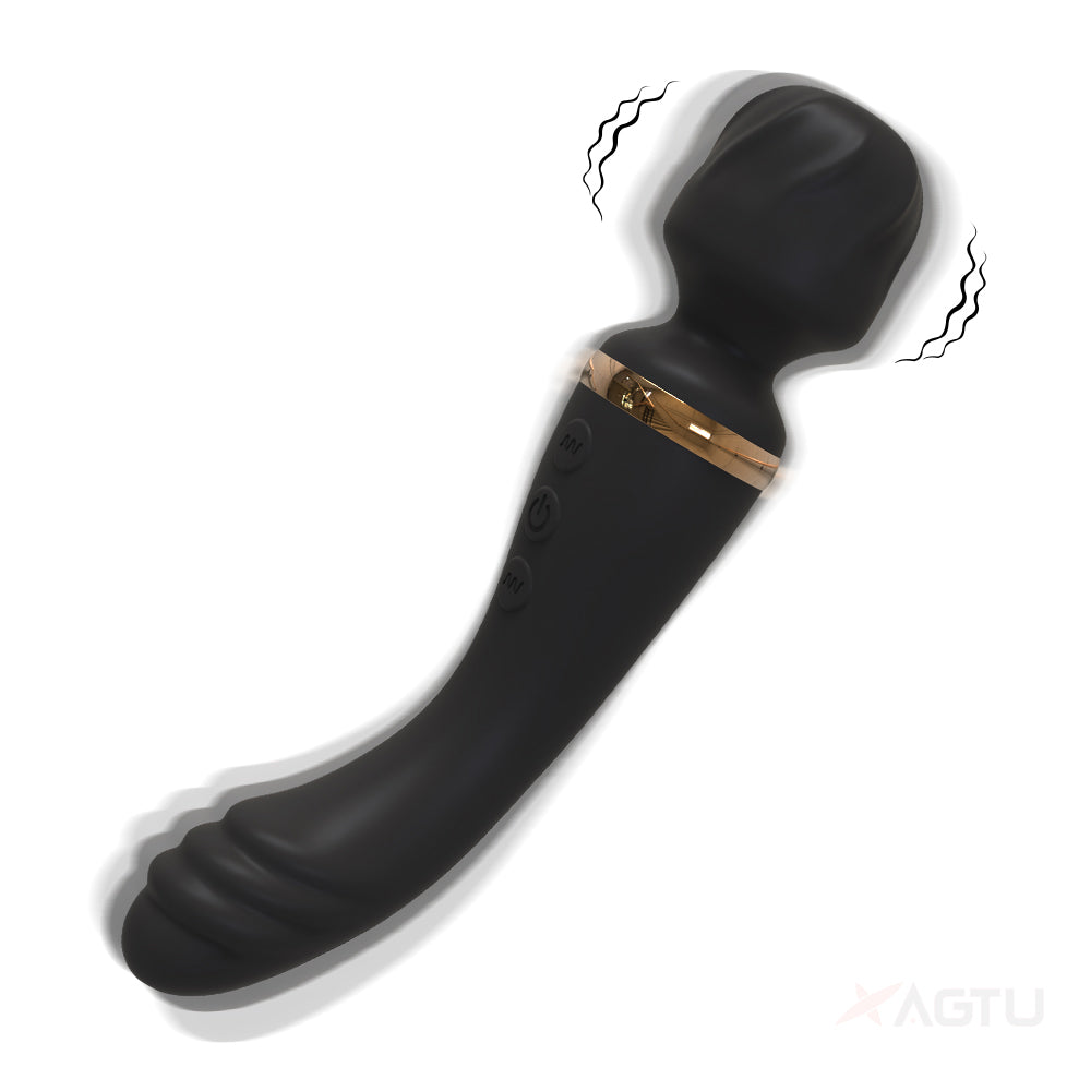 Dual-End Curved Wand Vibrator