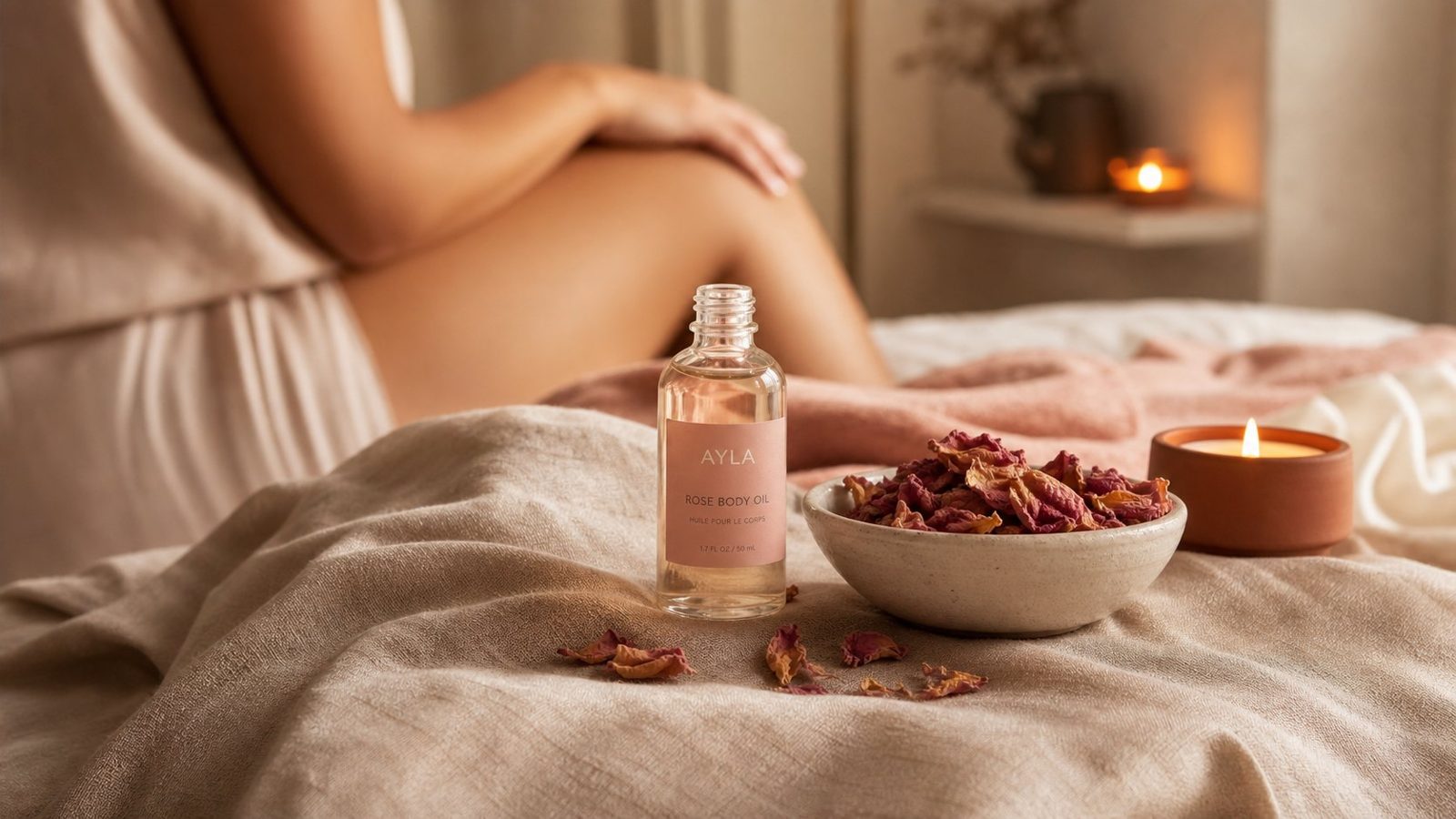 Warm, intimate wellness moment in soft natural light