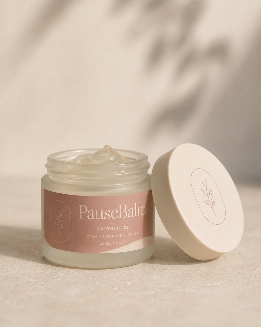 PauseBalm Calm Balm Soothing Gel jar