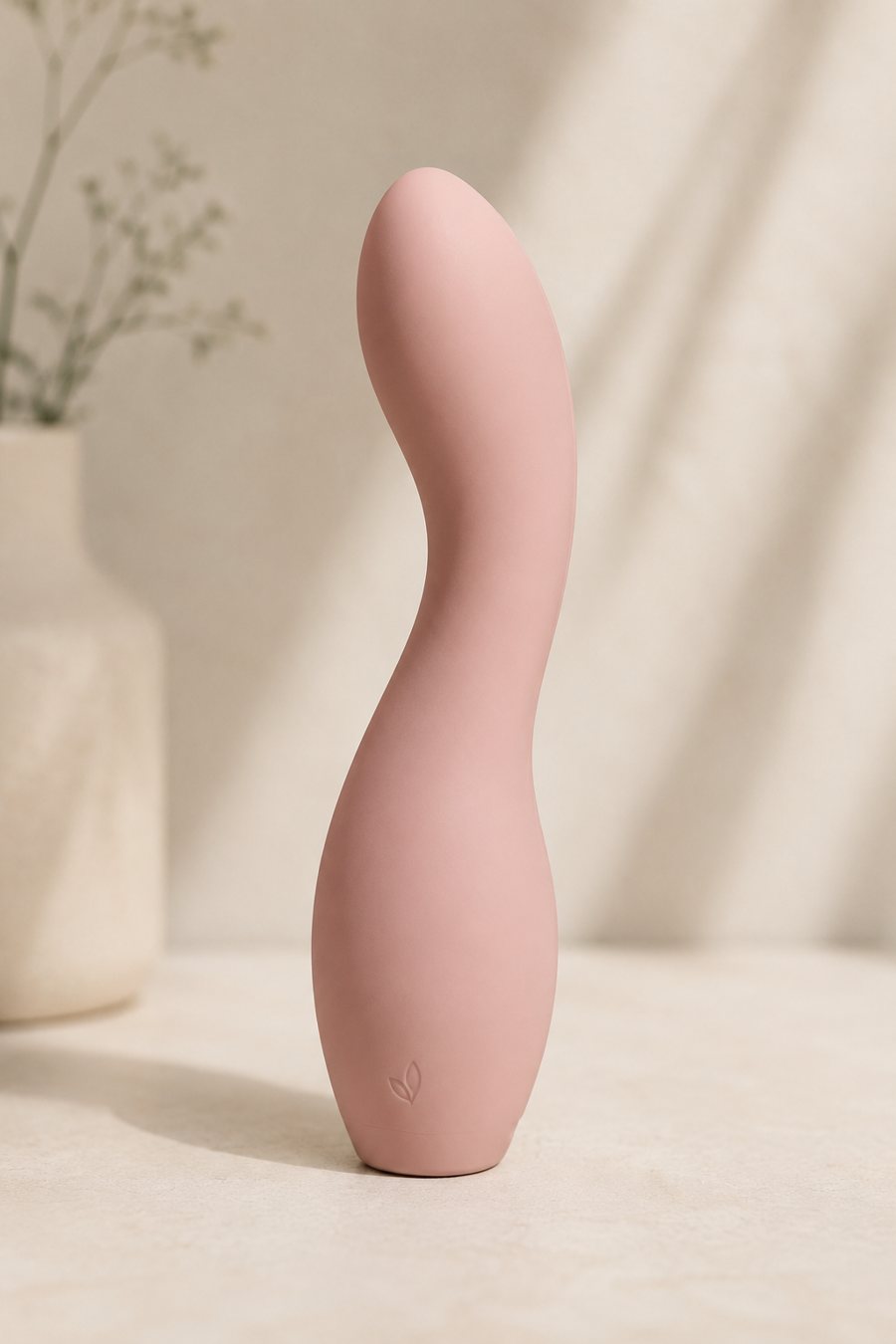 PauseBalm Velvet Touch Massager in soft blush silicone